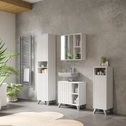 Badmöbel-Set Leano Weiß 4-teiliges Set Vicco