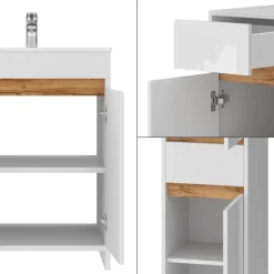 Badmöbel-Set Lemgo Weiß Hochglanz 5er-Set Vicco