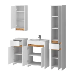 Badmöbel-Set Lemgo Weiß Hochglanz 5er-Set Vicco