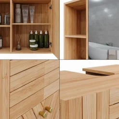 Badmöbel-Set Lucie Bambus 2 Teile Vicco