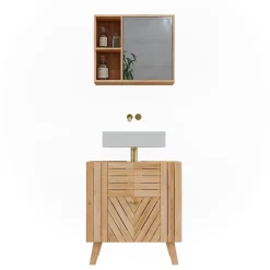 Badmöbel-Set Lucie Bambus 2 Teile Vicco