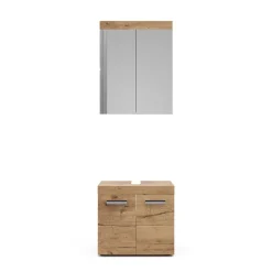 Badmöbel-Set Luna Eiche Wotan 2 Teile Vicco