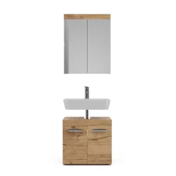 Badmöbel-Set Luna Eiche Wotan 2 Teile Vicco