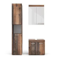Badmöbel-Set Luna Oldstyle 3 Teile, mit Hochschrank Vicco