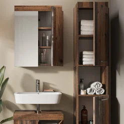 Badmöbel-Set Luna Oldstyle 3 Teile, mit Hochschrank Vicco