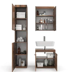 Badmöbel-Set Luna Oldstyle 3 Teile, mit Hochschrank Vicco