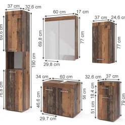 Badmöbel-Set Luna Oldstyle 5 Teile Vicco