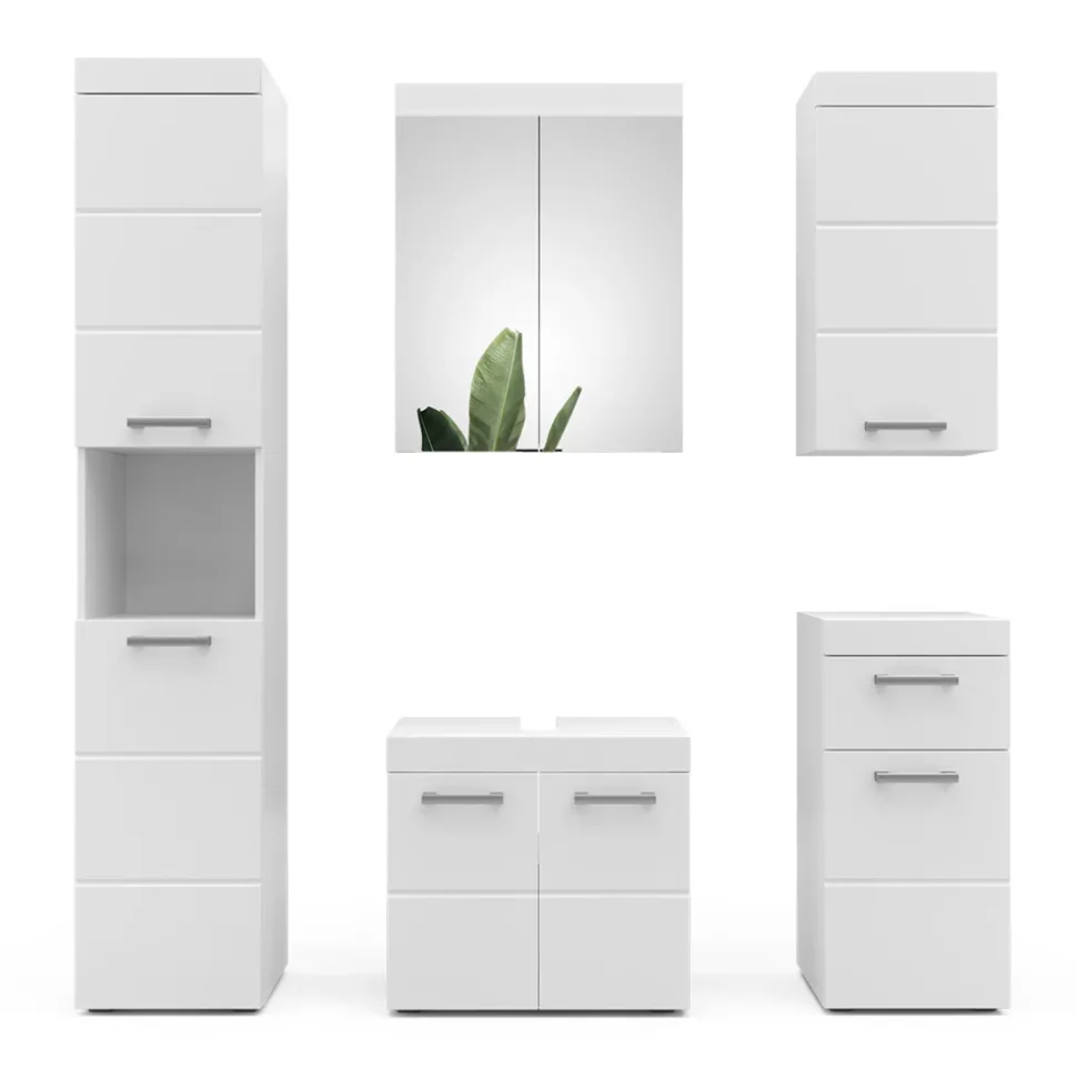 Badmöbel-Set Luna Weiß 5 Teile Vicco