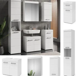 Badmöbel-Set Luna Weiß 5 Teile Vicco