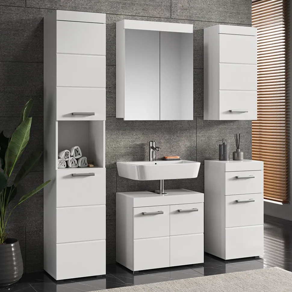 Badmöbel-Set Luna Weiß 5 Teile Vicco
