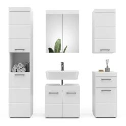 Badmöbel-Set Luna Weiß 5 Teile Vicco