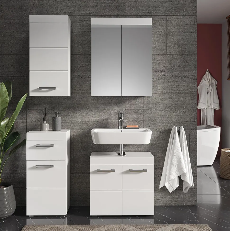 Badmöbel-Set Luna Weiß 4 Teile Vicco