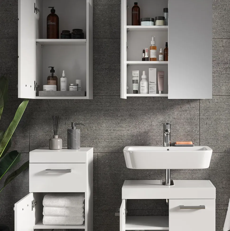 Badmöbel-Set Luna Weiß 4 Teile Vicco