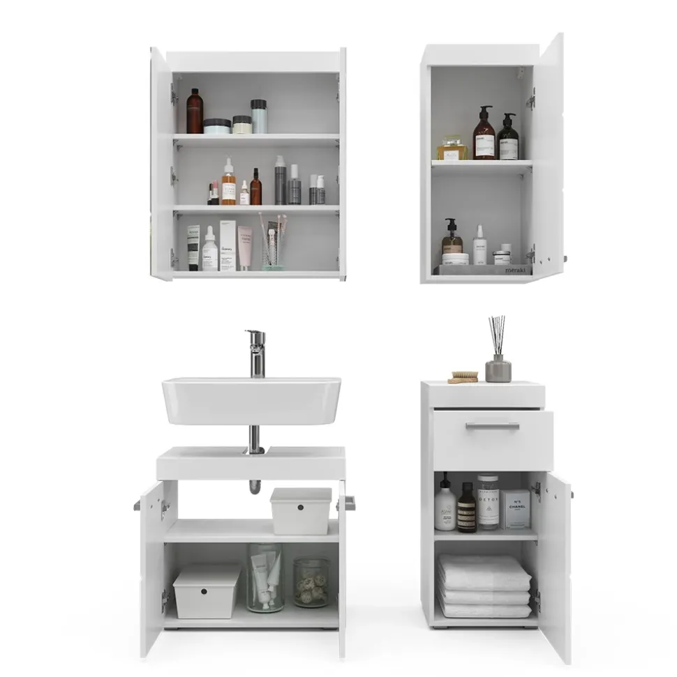 Badmöbel-Set Luna Weiß 4 Teile Vicco
