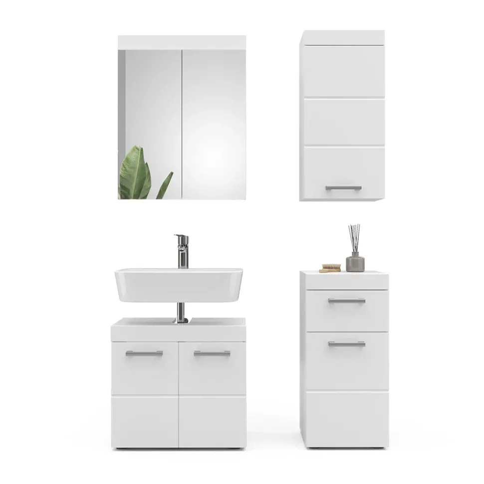 Badmöbel-Set Luna Weiß 4 Teile Vicco