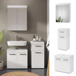 Badmöbel-Set Luna Weiß 3 Teile Vicco