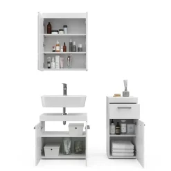 Badmöbel-Set Luna Weiß 3 Teile Vicco
