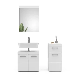Badmöbel-Set Luna Weiß 3 Teile Vicco