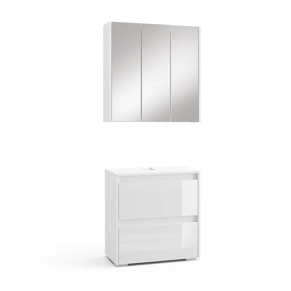 Badmöbel-Set Majest Weiß 2 Teile Vicco