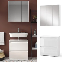 Badmöbel-Set Majest Weiß 2 Teile Vicco