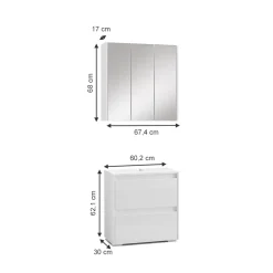 Badmöbel-Set Majest Weiß 2 Teile Vicco