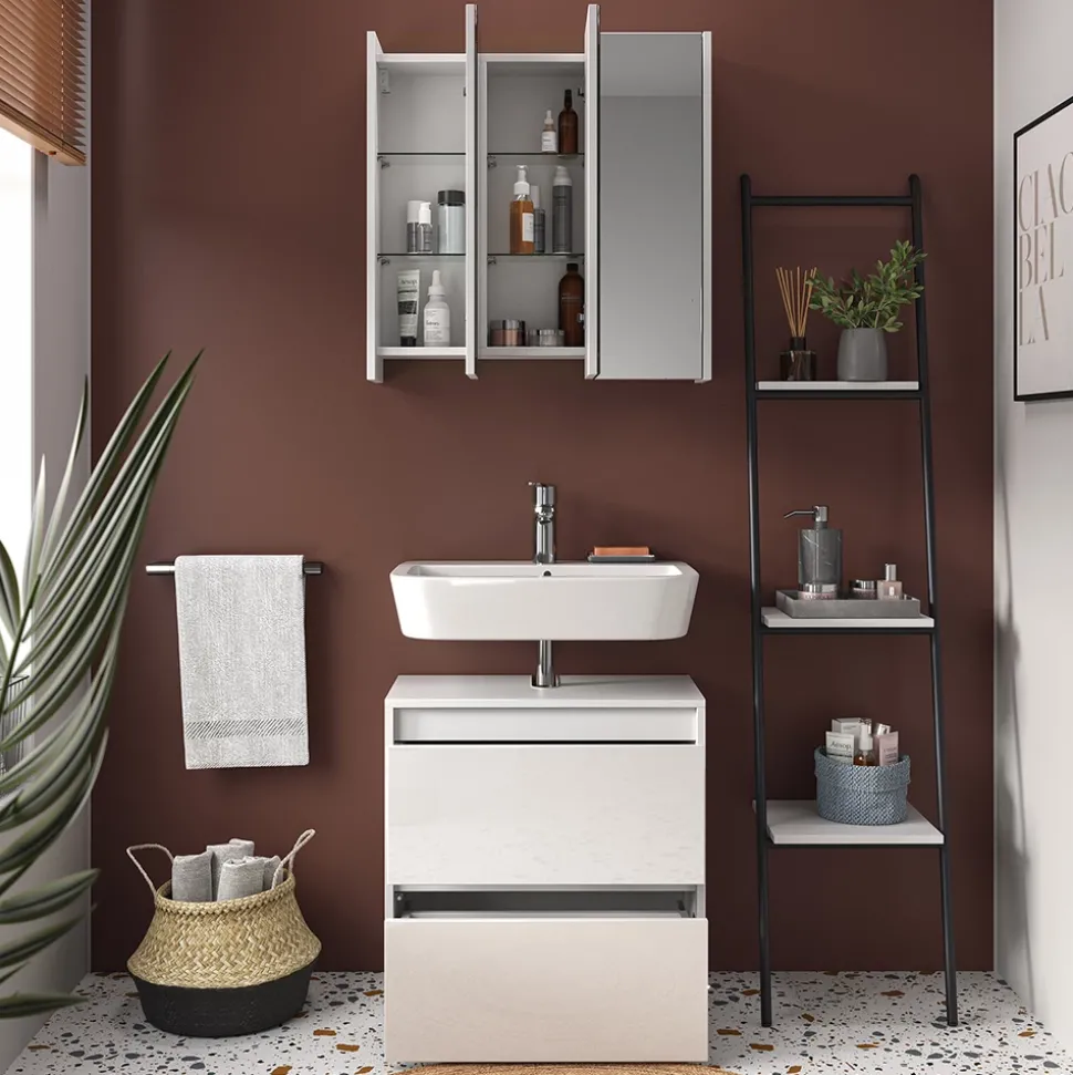 Badmöbel-Set Majest Weiß 2 Teile Vicco