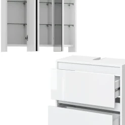 Badmöbel-Set Majest Weiß 2 Teile Vicco