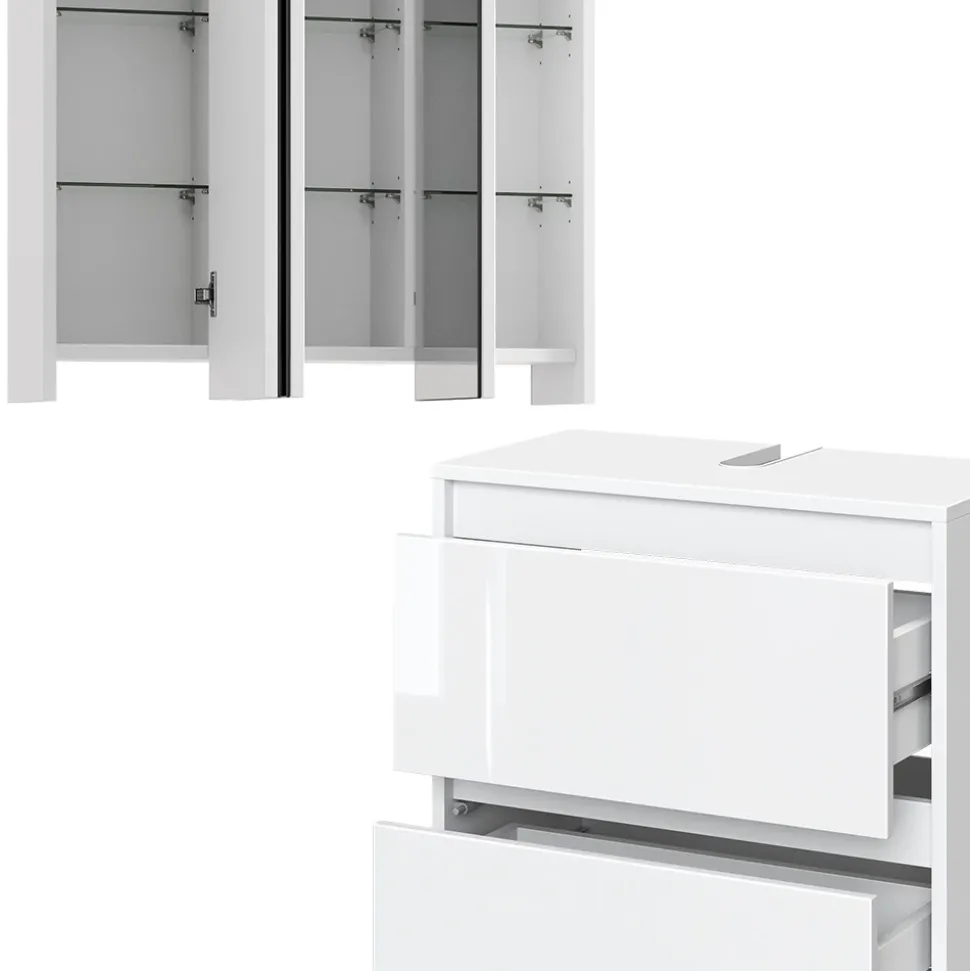 Badmöbel-Set Majest Weiß 2 Teile Vicco