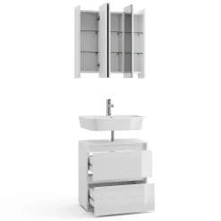 Badmöbel-Set Majest Weiß 2 Teile Vicco