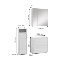 Badmöbel-Set Majest Weiß 3 Teile Vicco