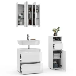 Badmöbel-Set Majest Weiß 3 Teile Vicco