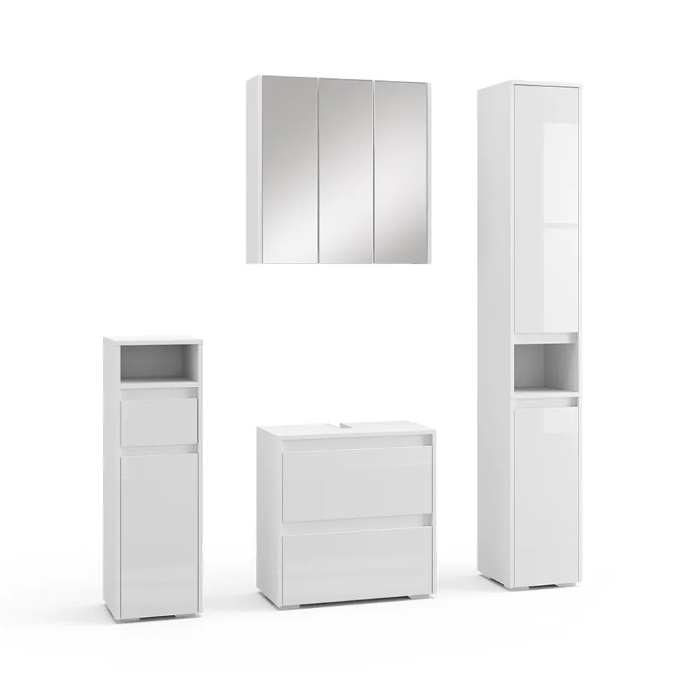 Badmöbel-Set Majest Weiß 4 Teile Vicco