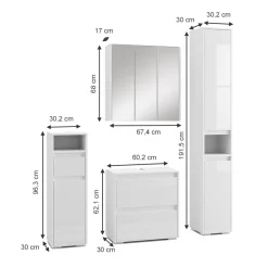 Badmöbel-Set Majest Weiß 4 Teile Vicco