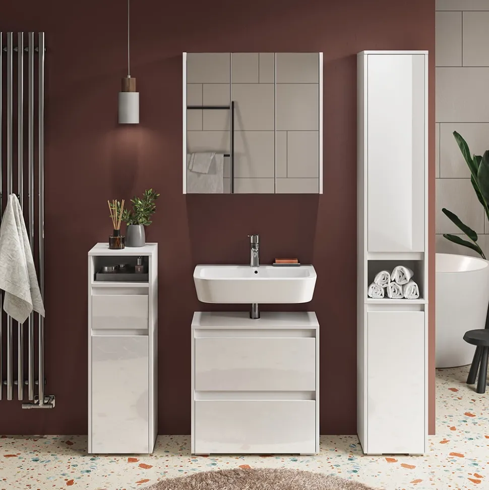 Badmöbel-Set Majest Weiß 4 Teile Vicco