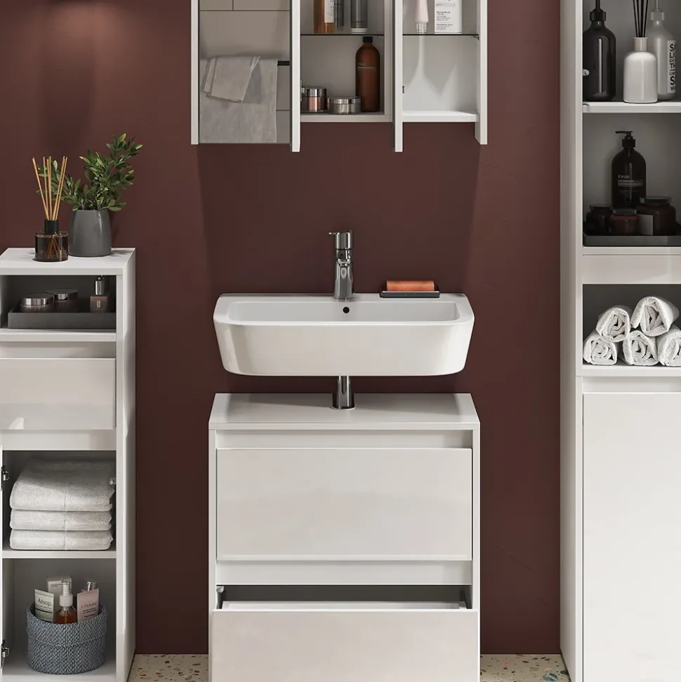 Badmöbel-Set Majest Weiß 4 Teile Vicco