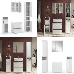 Badmöbel-Set Majest Weiß 4 Teile Vicco