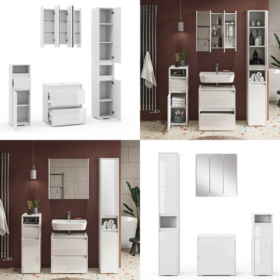 Badmöbel-Set Majest Weiß 4 Teile Vicco