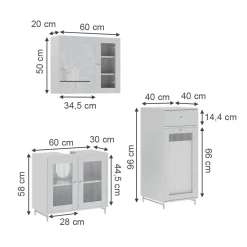 Badmöbel-Set Malte Weiß 3 Teile Vicco