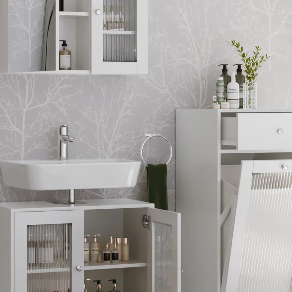 Badmöbel-Set Malte Weiß 3 Teile Vicco