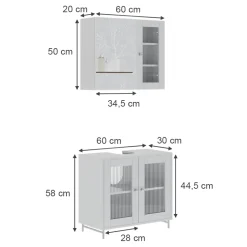 Badmöbel-Set Malte Weiß 2 Teile Vicco