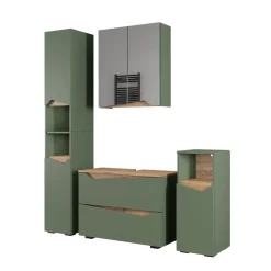 Badmöbel-Set Marelle Grün/Artisan 4 Teile Vicco