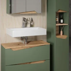 Badmöbel-Set Marelle Grün/Artisan 4 Teile Vicco