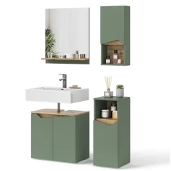 Badmöbel-Set Marelle Grün/Artisan 4 Teile Vicco