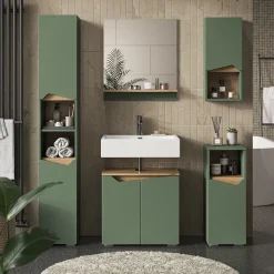 Badmöbel-Set Marelle Grün/Artisan 5 Teile Vicco