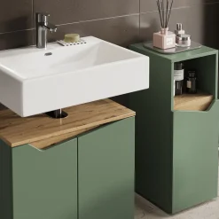 Badmöbel-Set Marelle Grün/Artisan 5 Teile Vicco