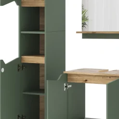 Badmöbel-Set Marelle Grün/Artisan 5 Teile Vicco