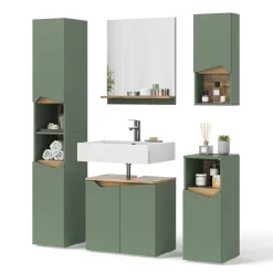 Badmöbel-Set Marelle Grün/Artisan 5 Teile Vicco