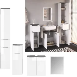 Badmöbel-Set Otis Weiß 4 Teile Vicco