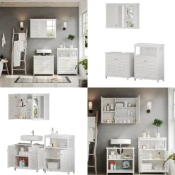 Badmöbel-Set Riad Weiß 3 Teile, Option 6 Vicco