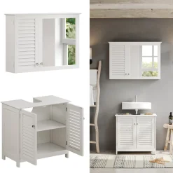 Badmöbel-Set Riad Weiß 2 Teile Vicco